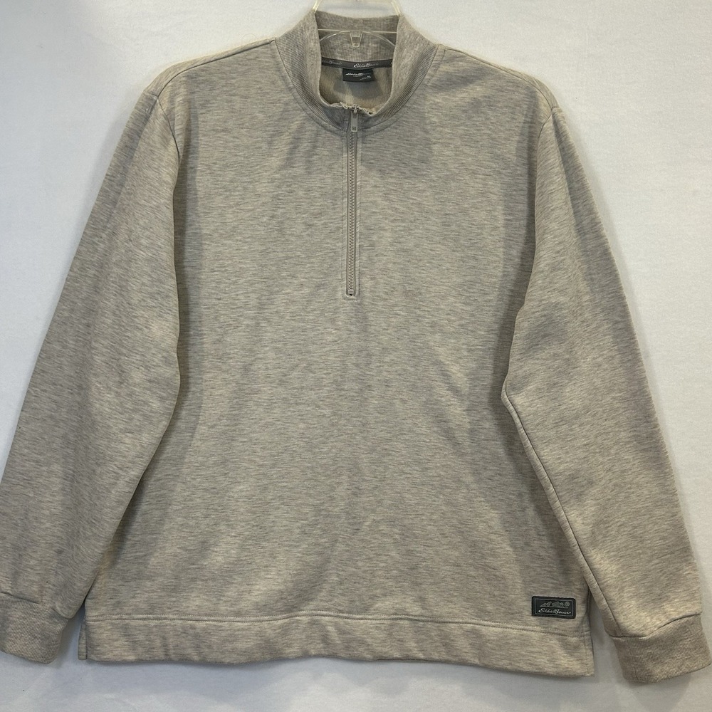 Eddie Bauer Lounge Mens Size XLarge  1/4 Zip‎ Pullover Beige/Tan  Knit